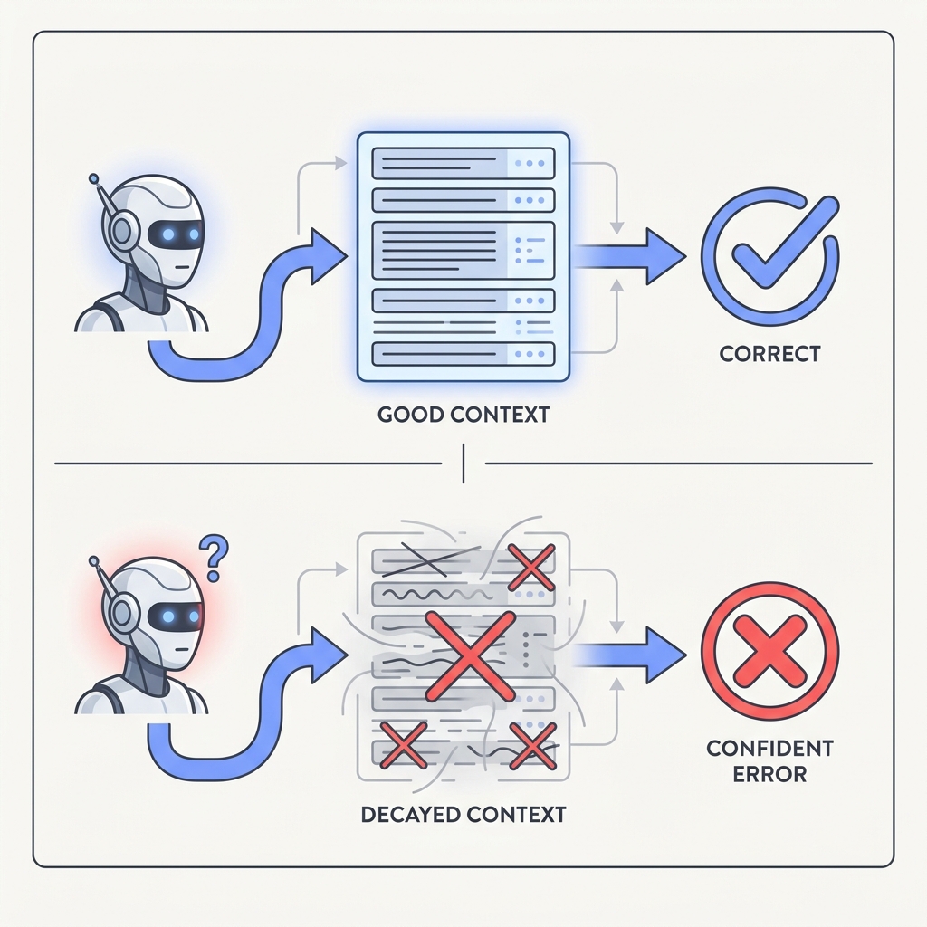 Diagram explaining Law of Context Decay