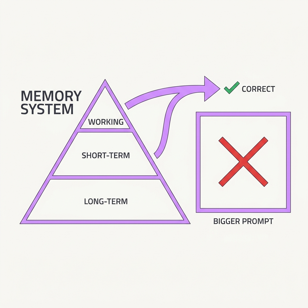 Diagram explaining Memory Is a System, Not a Window