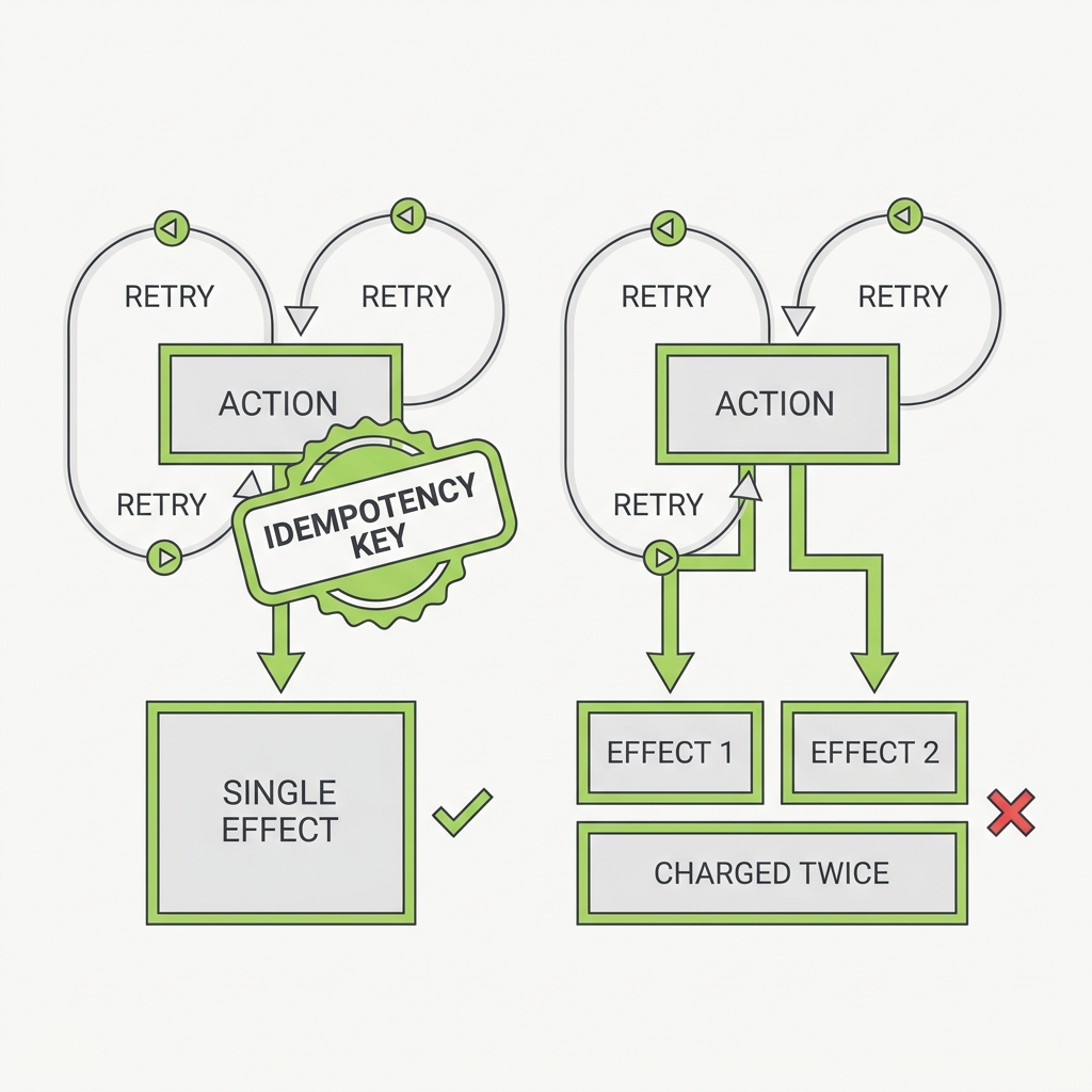 Diagram explaining Retries Demand Idempotency